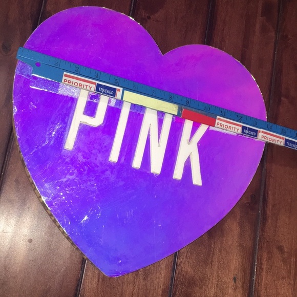 RARE Vs PinK store display heart cardboard iridescent prop promotional htf - Picture 9 of 17